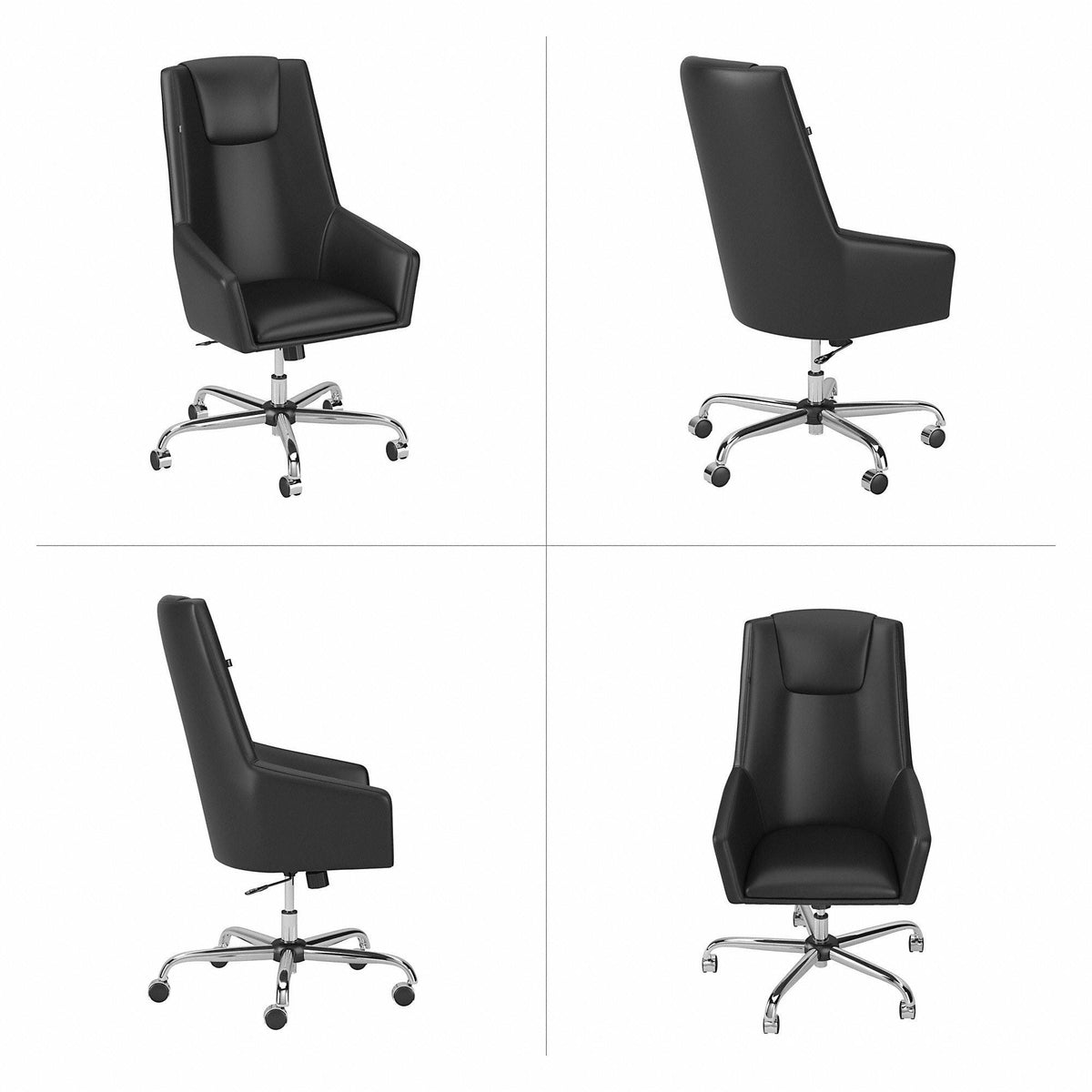 Black Leather Box Chair G112958