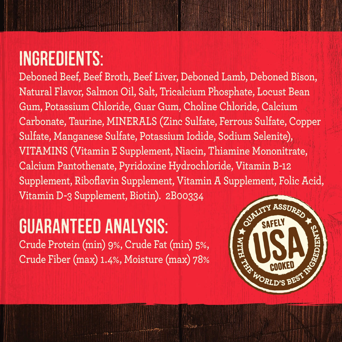 Real Beef Lamb & Buffalo Grain Free Wet Dog Food 12.7 oz Can V6593