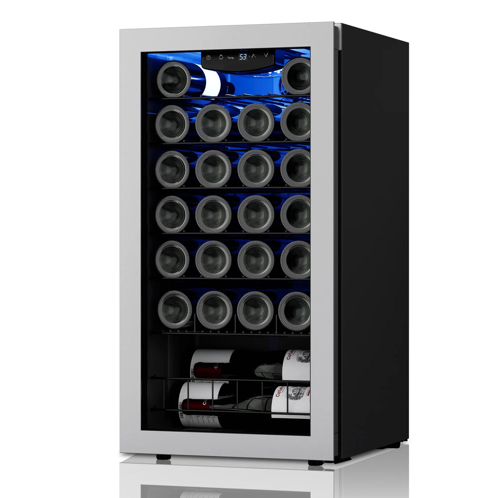 27 Bottle Mini Wine Fridge with Glass Door F5388