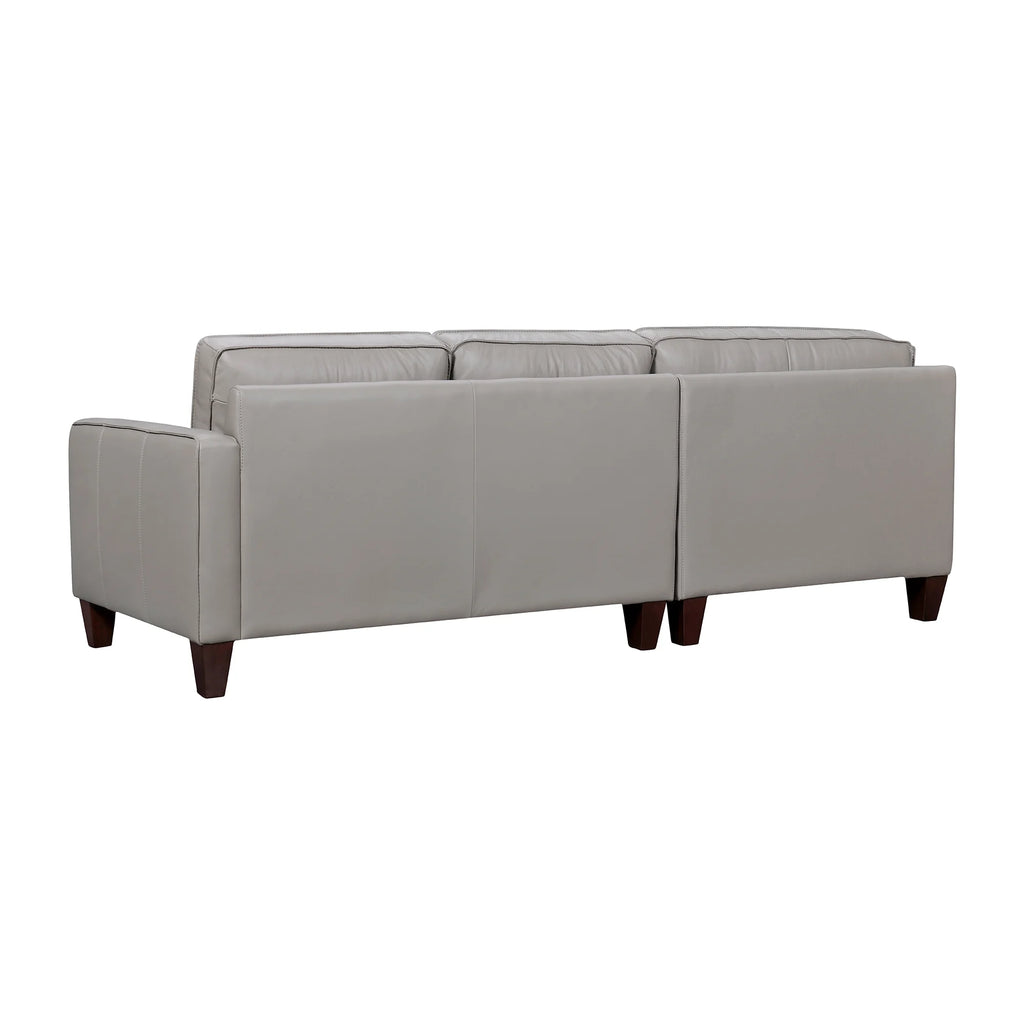 Greige Leather Sectional Sofa P3470