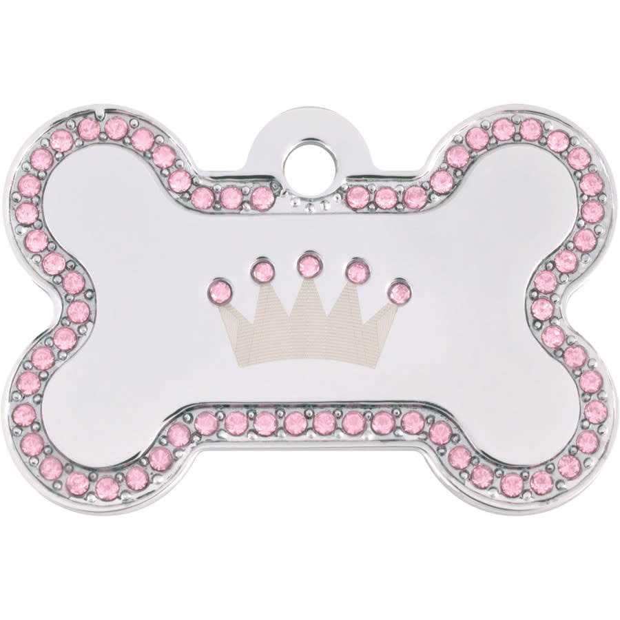 Dog Tag with Crown and Crystals S97393