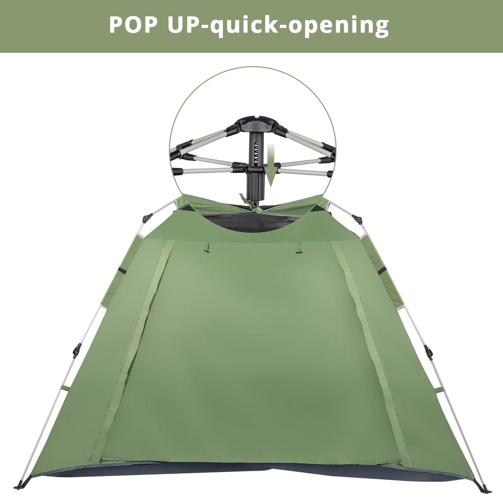 Green Quick Open Camping Tent for 4 Person Z832