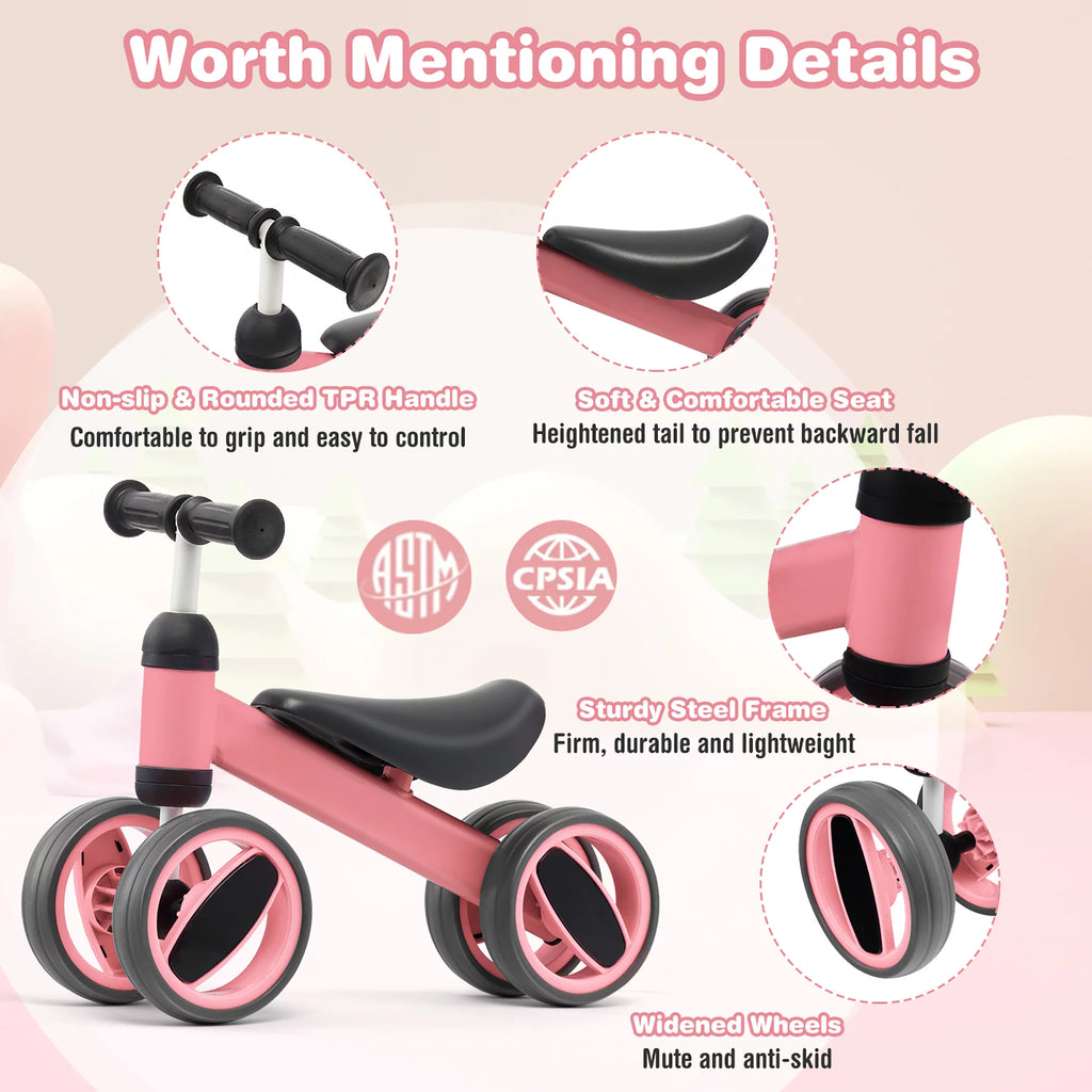 Pink 4 Wheels Baby Balance Bike D75492