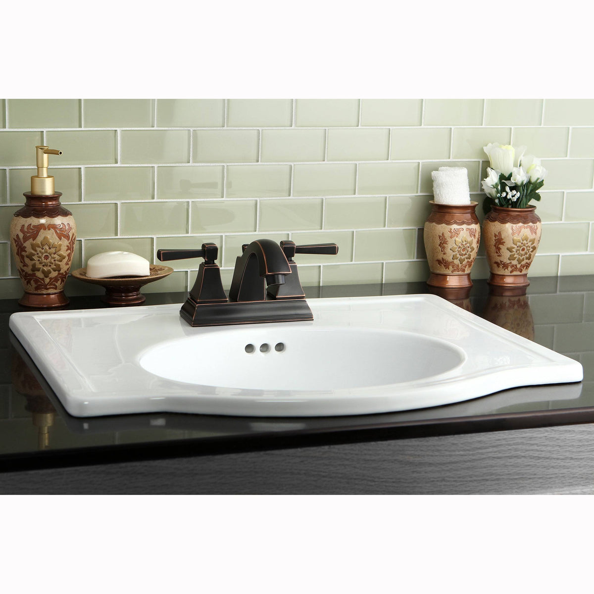 Oil-Rubbed Bronze Centerset Bathroom Faucet G1803