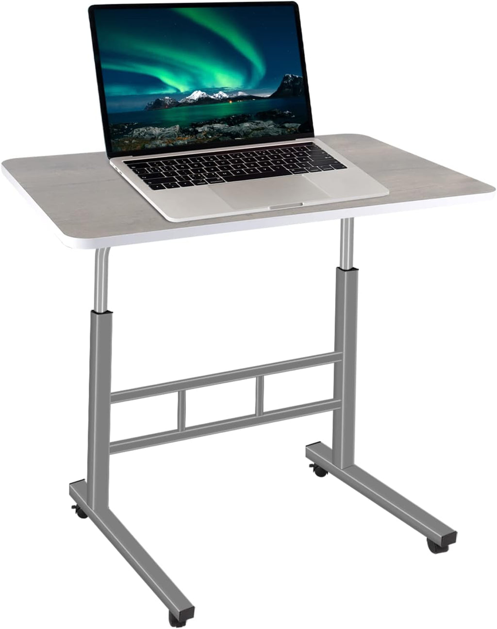 Height Adjustable Rolling Desk Cart with Wheels B7119