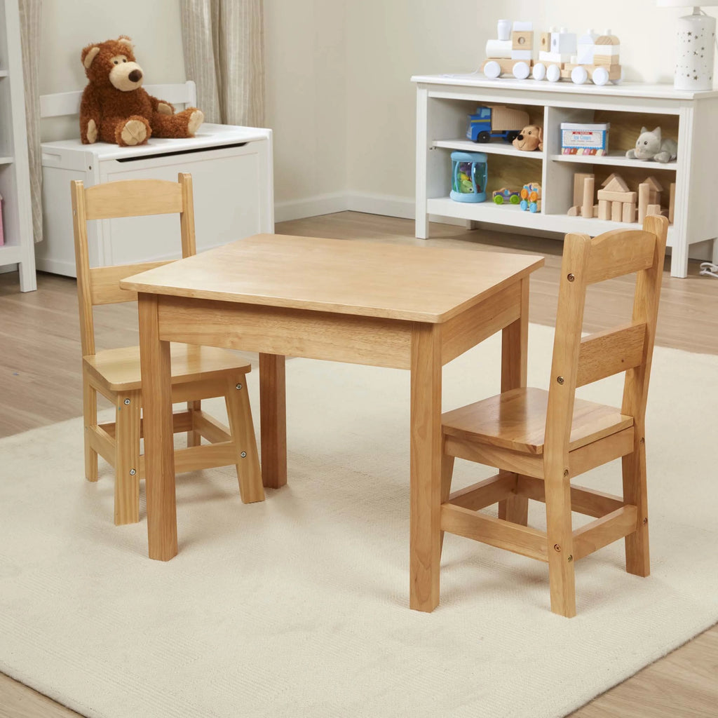 Solid Wood Table and 2 Chairs Set B23453