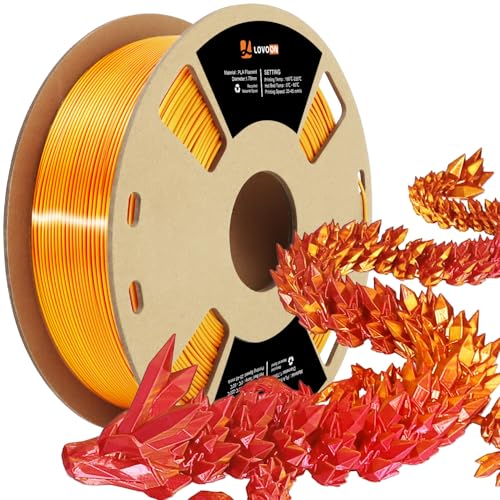 3D Printer Filament Tricolor PLA Filament 1.75mm Silk Rainbow Filament Green-Red-Blue 2.2lbs/Spool K783739