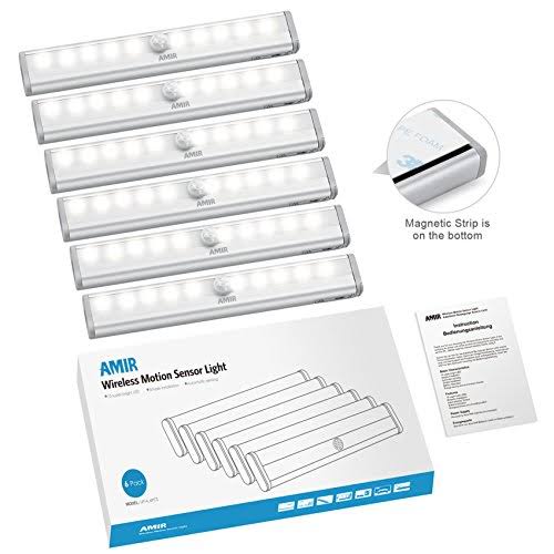 Motion Sensor Closet Lights, Portable 10-LED Wireless Cabinet Light Bar with Magn A9075