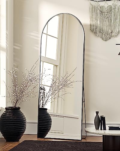 Arched Full Length Mirror 76"x34" Black Z3289