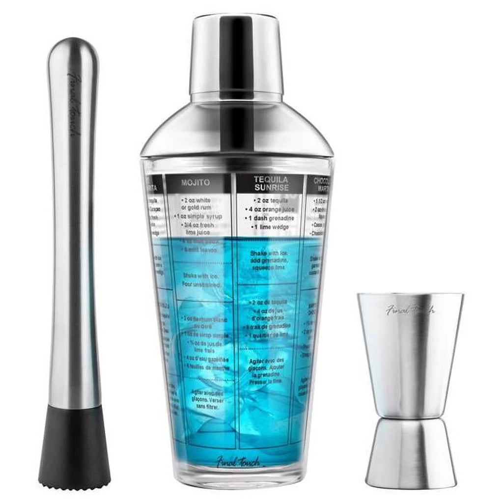 16 oz Glass & Stainless Steel Bar Tool Set X65448
