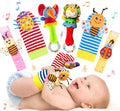 6 Pcs Baby Wrist Rattle & Foot Finder Socks Soft Plush Animal Doll I85260