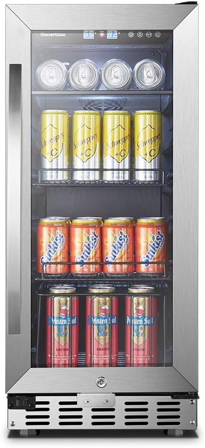 15 Inch Beverage Cooler Refrigerator with Glass Door M48224