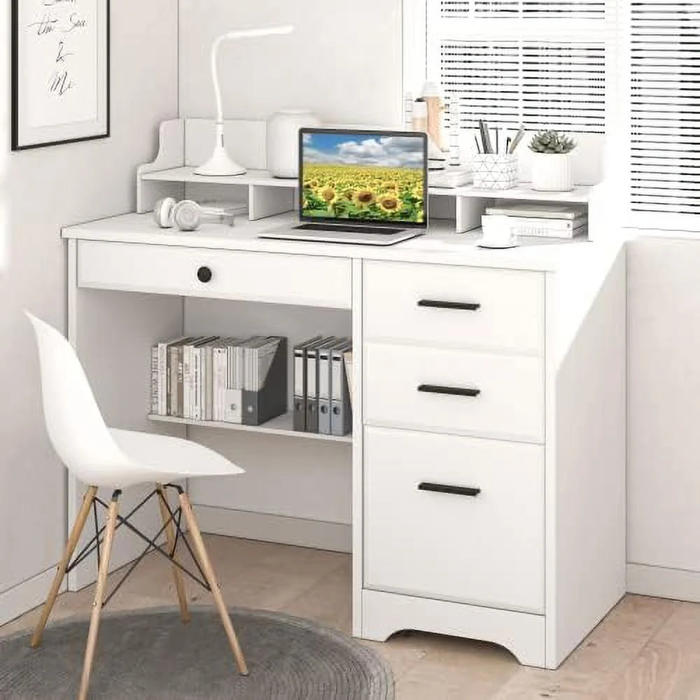 Computer Desk with Drawers and Hutch Wood Desk Q519551