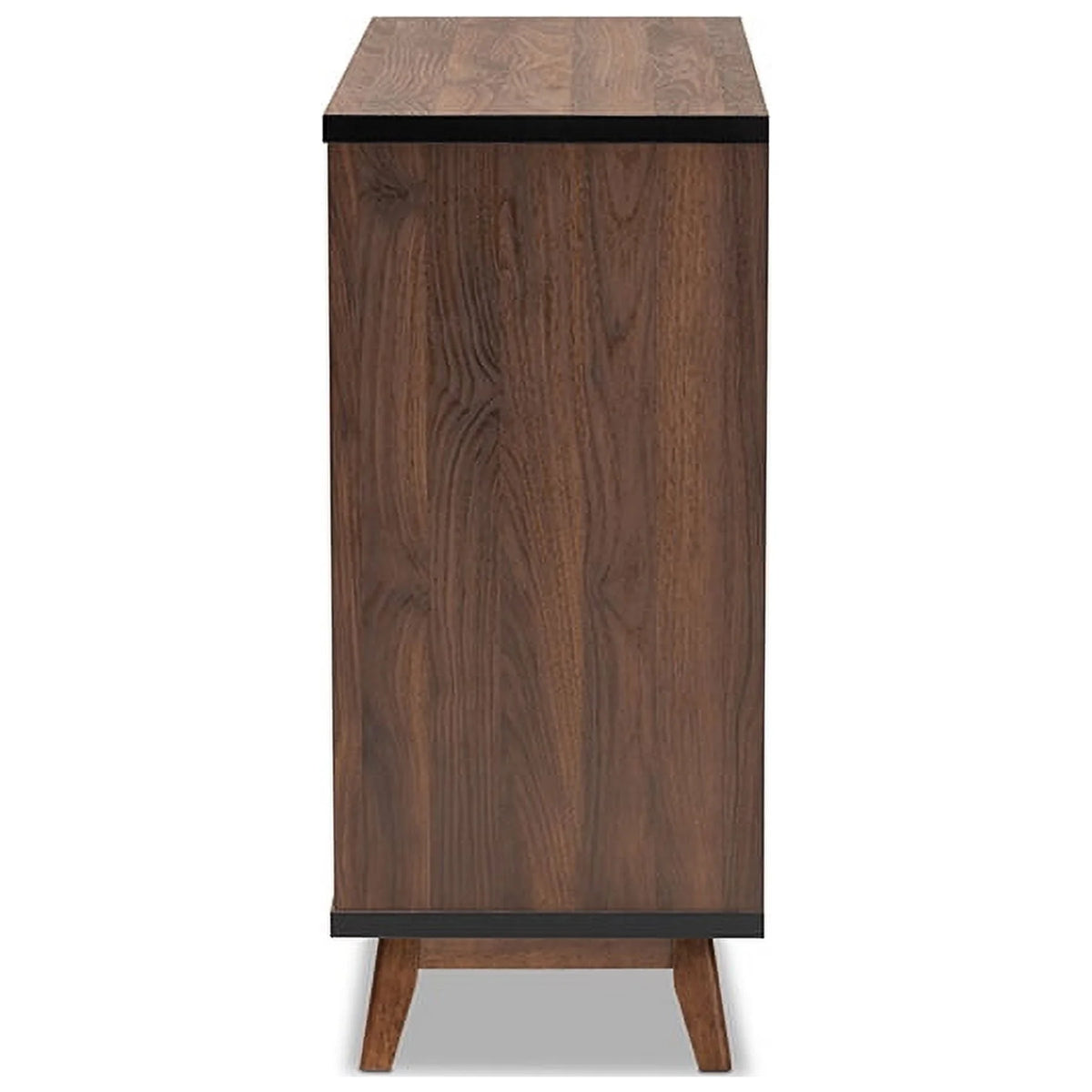 Walnut Brown and Black Wood Wine Storage Cabinet F87853