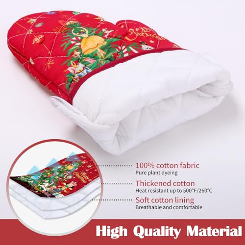 100% Cotton 4Pcs Oven Mitts and Pot Holders Set Y5596