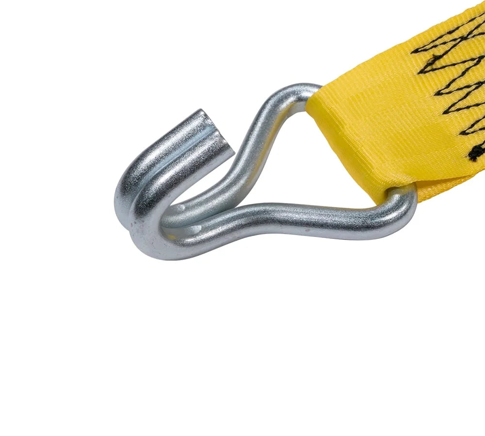 8 Pack 2" x 10' Retractable Ratchet Straps with Double J-Hook, 3,300 lbs Breaking Strength, Yellow I42358