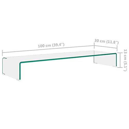 Clear Glass TV Stand 39.4"x11.8"x5.1" K68499