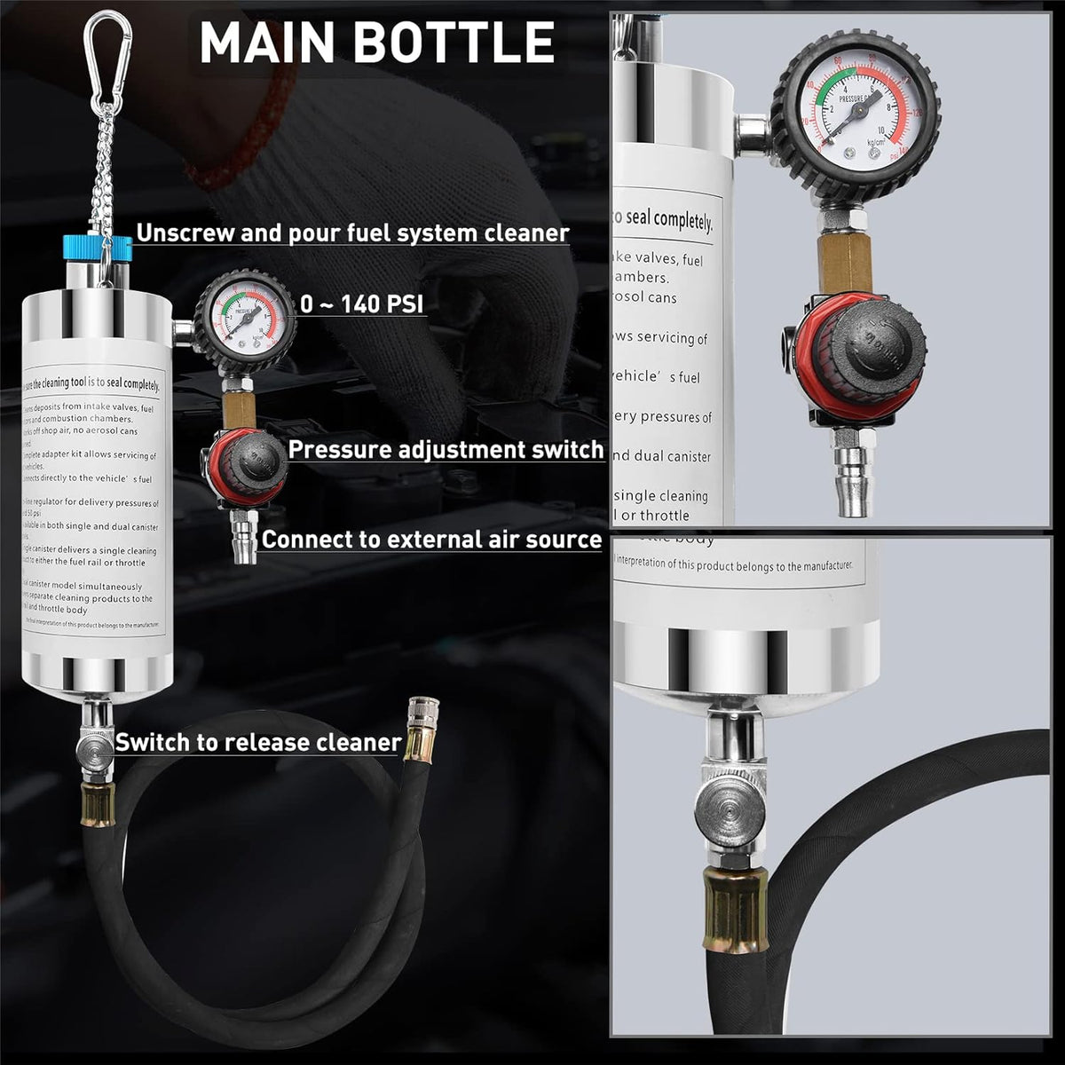Fuel Injection Cleaner Tool (600ML, 140PSI) M641