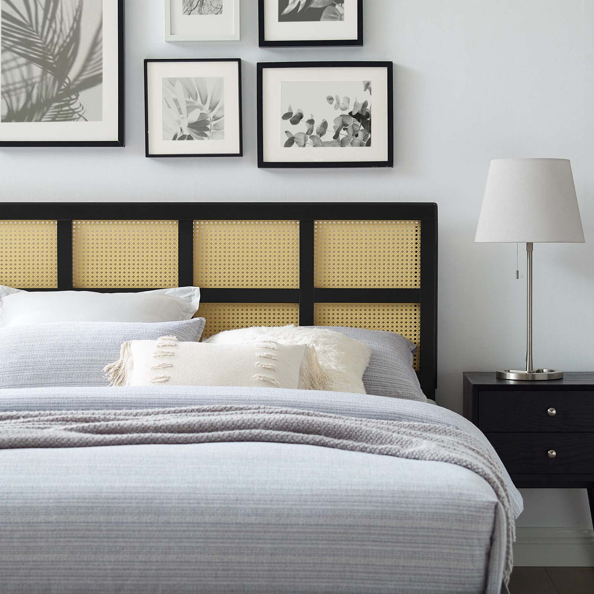 Black Wood Queen Size Headboard S947