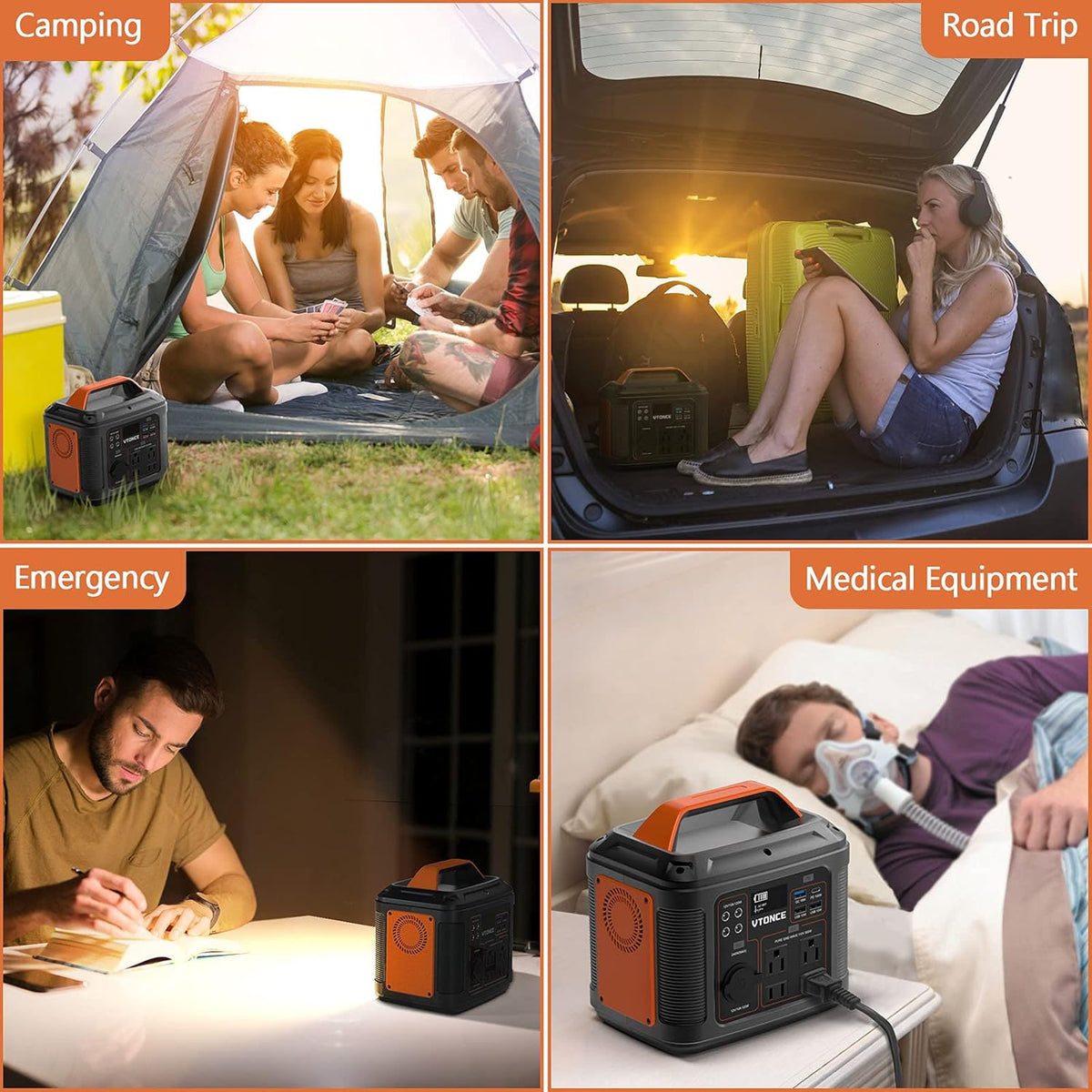 Portable Power Station 300W 296Wh Solar Generator with AC Outlets and LED Flashlight L55436