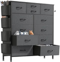 12 Drawer Fabric Dresser with Side Pockets W7984