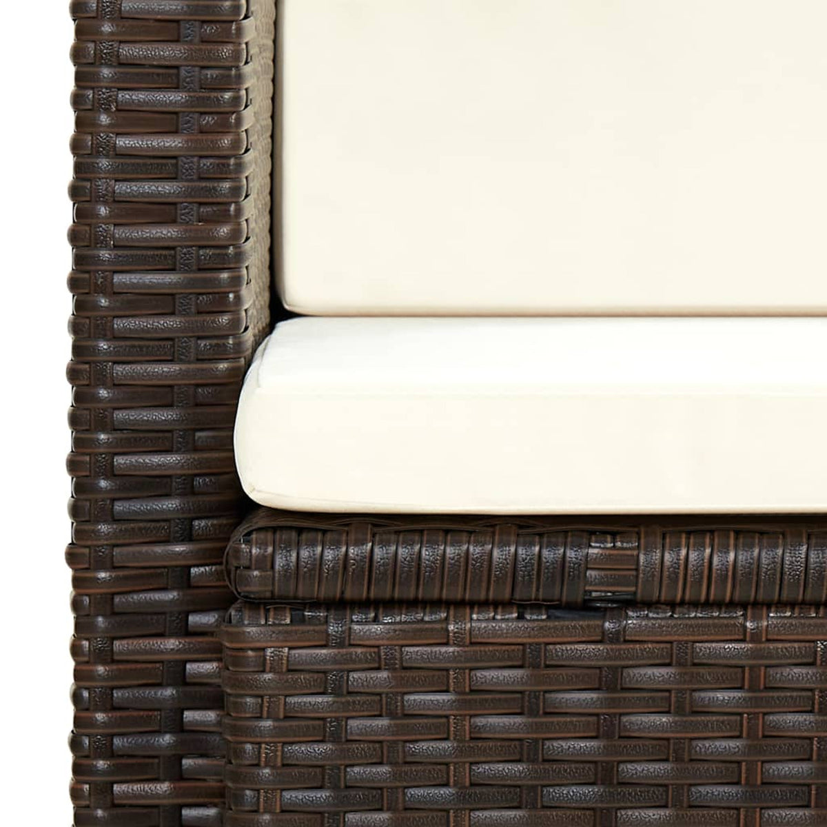 Brown Poly Rattan 2 Seater Outdoor Sofa with Cushion U39823