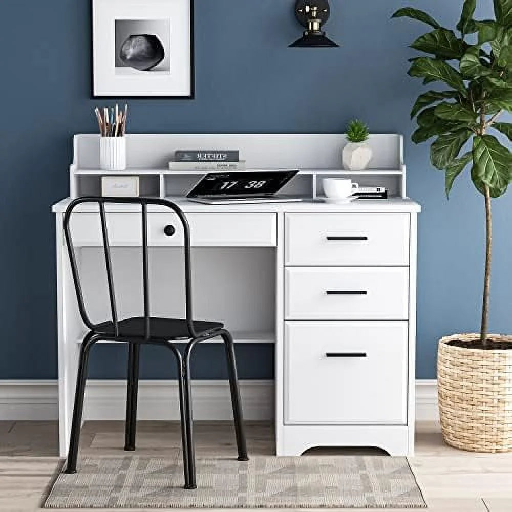 Computer Desk with Drawers and Hutch Wood Desk Q519551