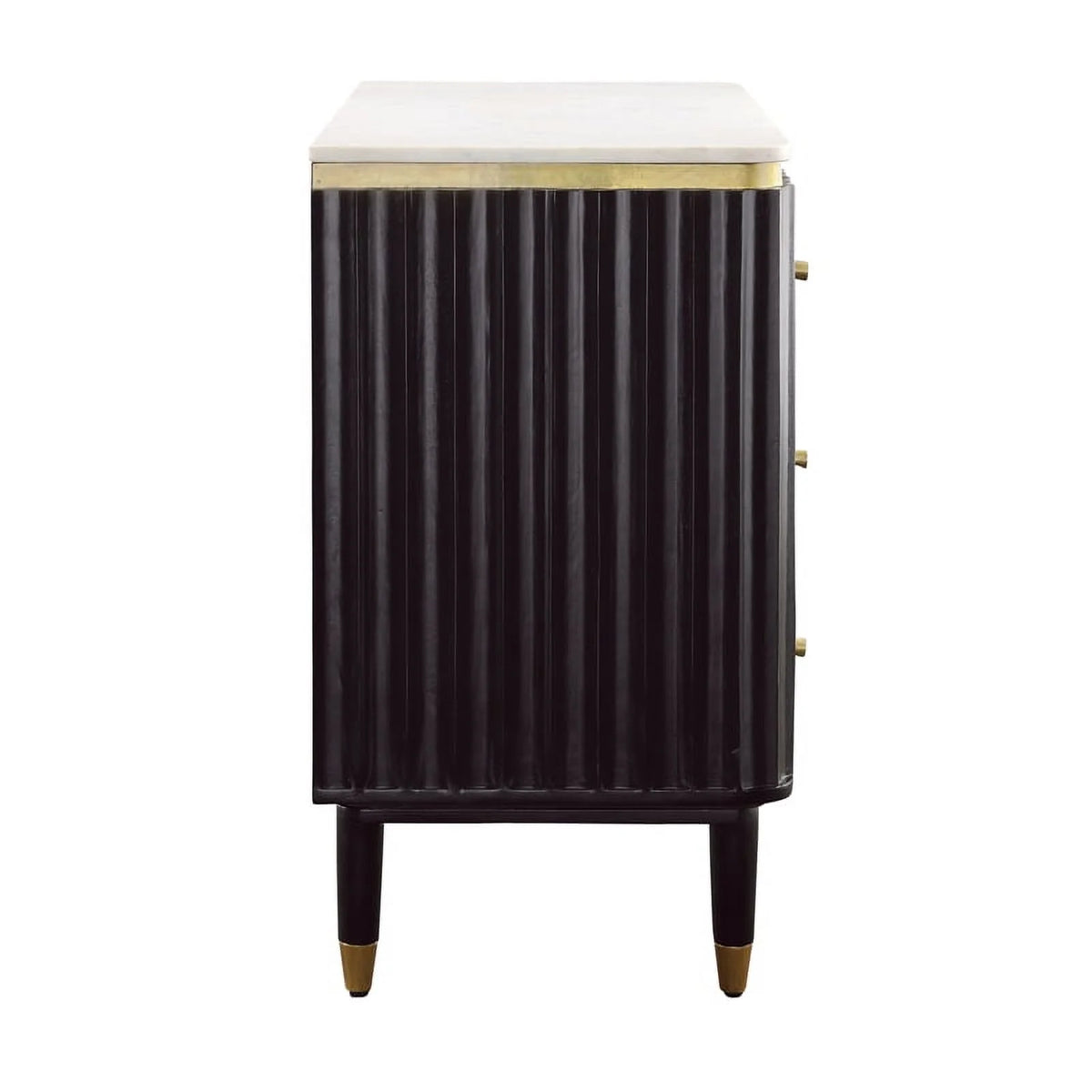 Black and Gold 3-Drawer Wood Chest H999