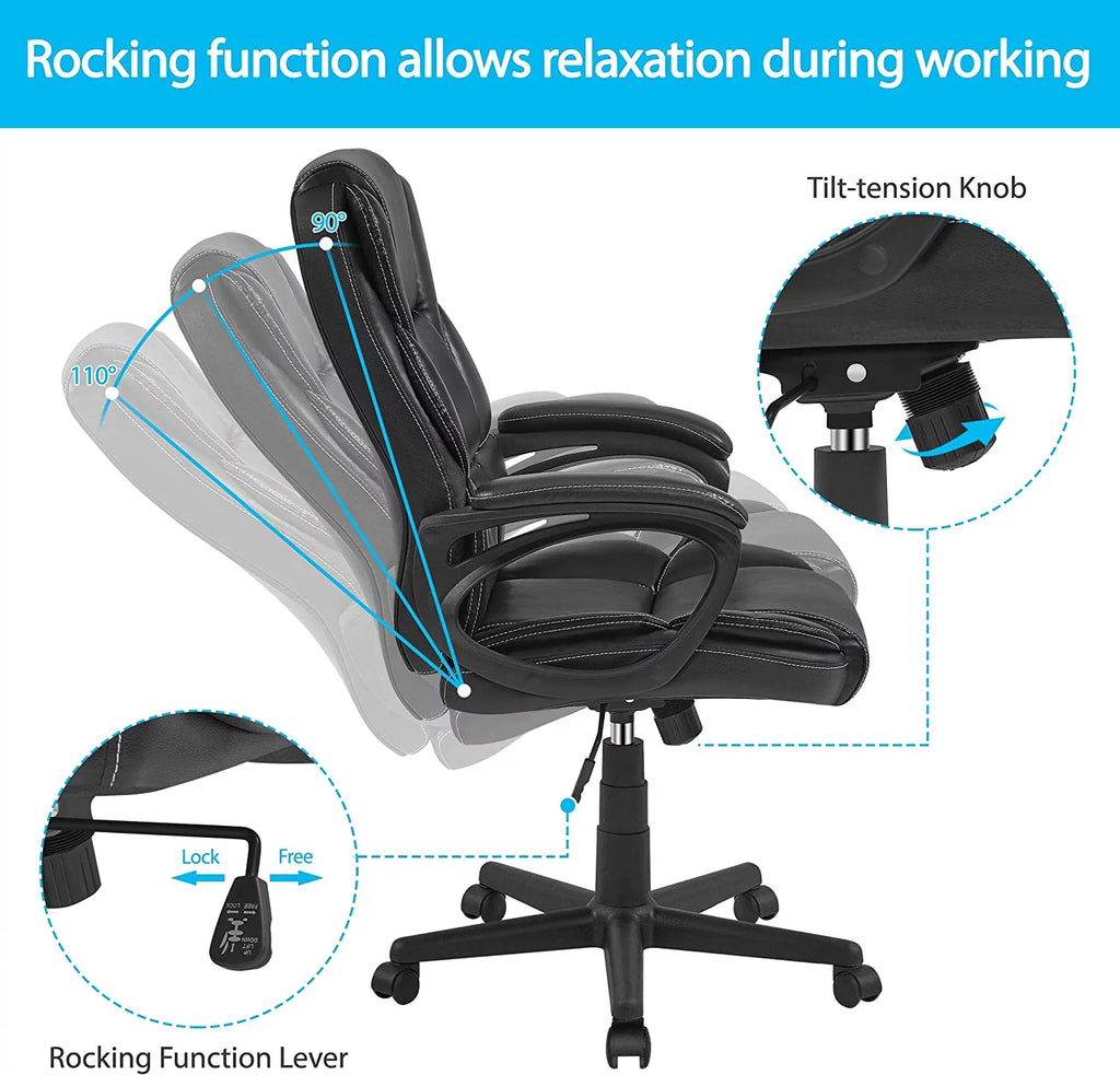 High Back Wide Seat PU Leather Office Chair F1661
