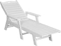 White 5-Position Adjustable HDPE Chaise Lounge Y435565