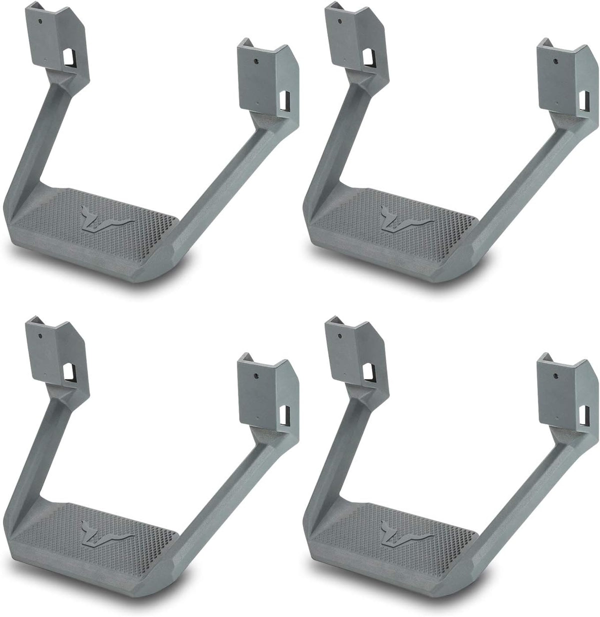 Black Powder Coated Side Step Set, 2 Pieces (1 Pair), Includes Mounting Brackets U965