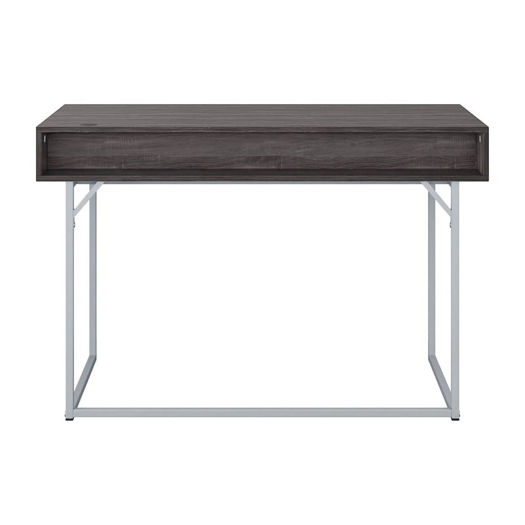 Modern Single Drawer Gray Wood Grain Finish Desk C25113
