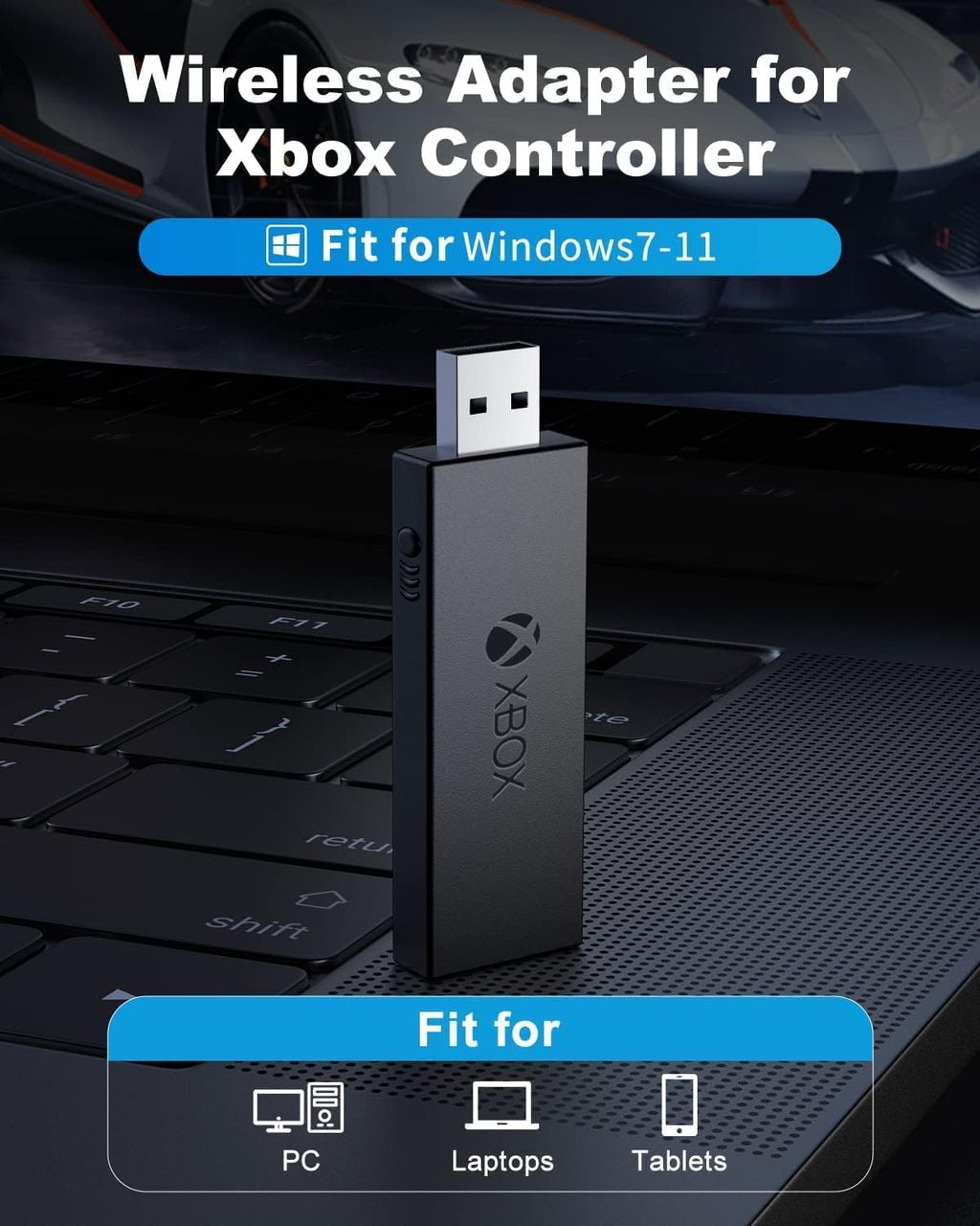 Black Wireless Adapter for Xbox One Controller X9998