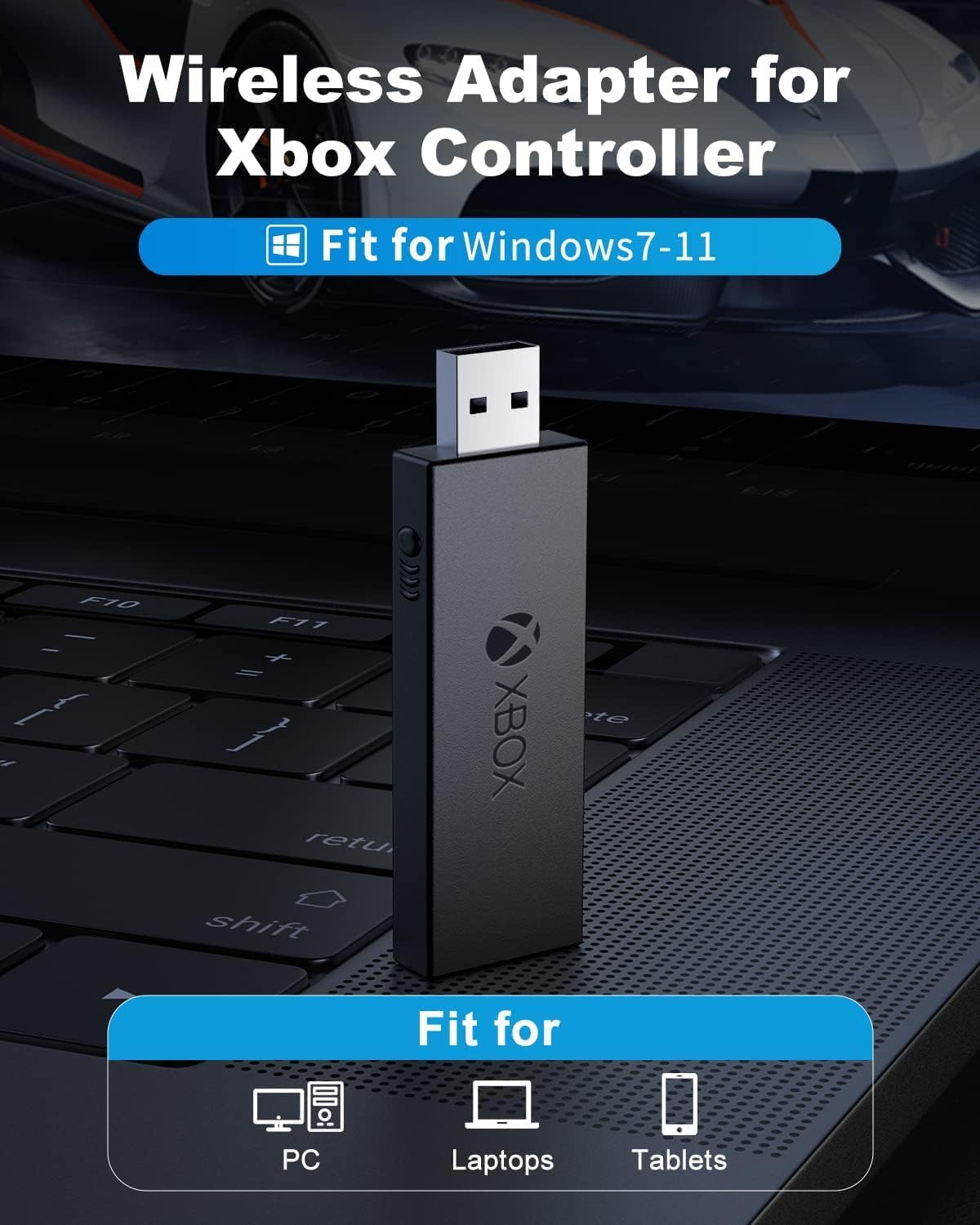Black Wireless Adapter for Xbox One Controller X9998