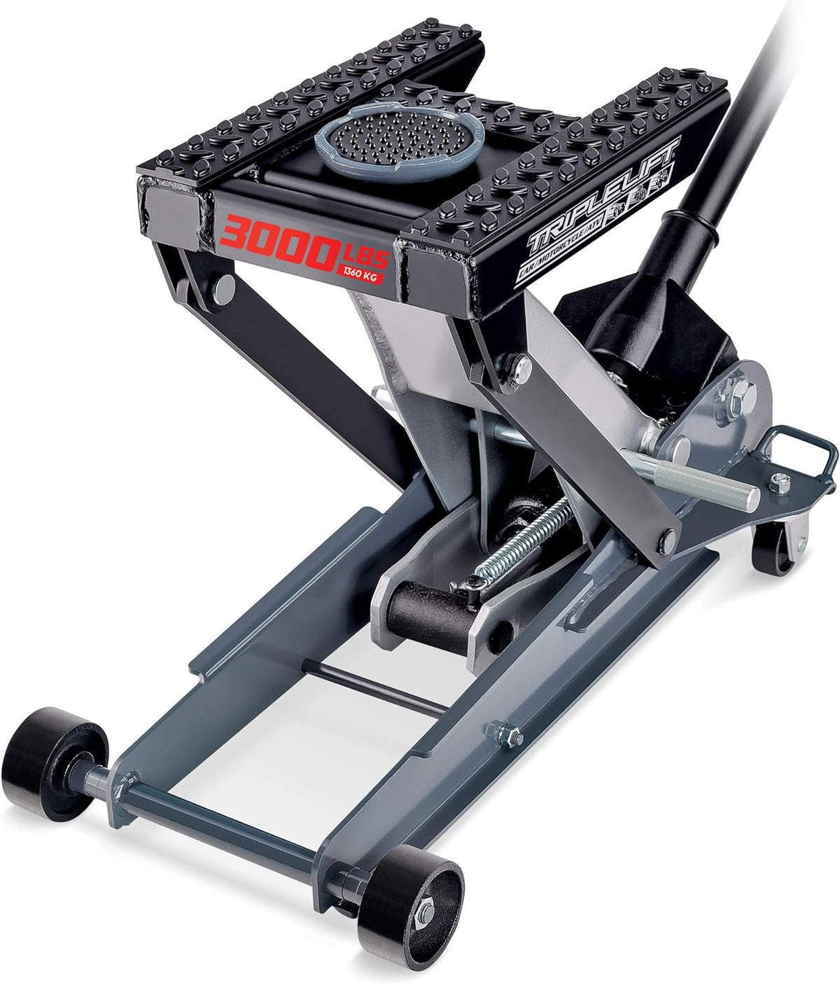 3000Lb Triple Lift Garage Jack, Black Z5226