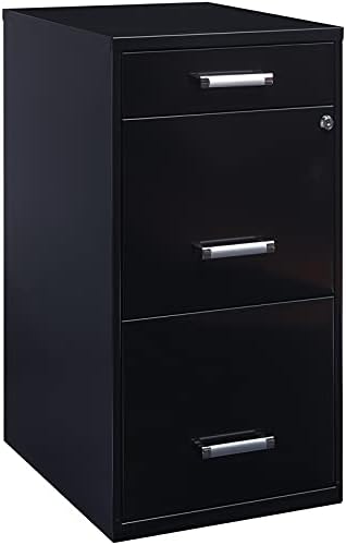 Black 3 Metal Organizer Pencil Drawer Vertical File Cabinet O1940