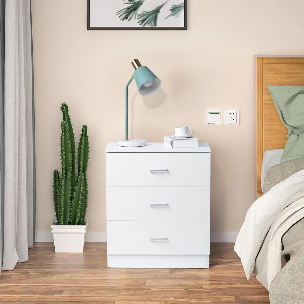 Set of 2 White 3 Drawer Dresser X2575