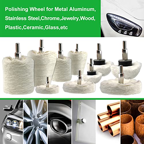 Flannelette Polishing Wheels Mixed Polish Head Kit with 1/4'' Shaft Y442251