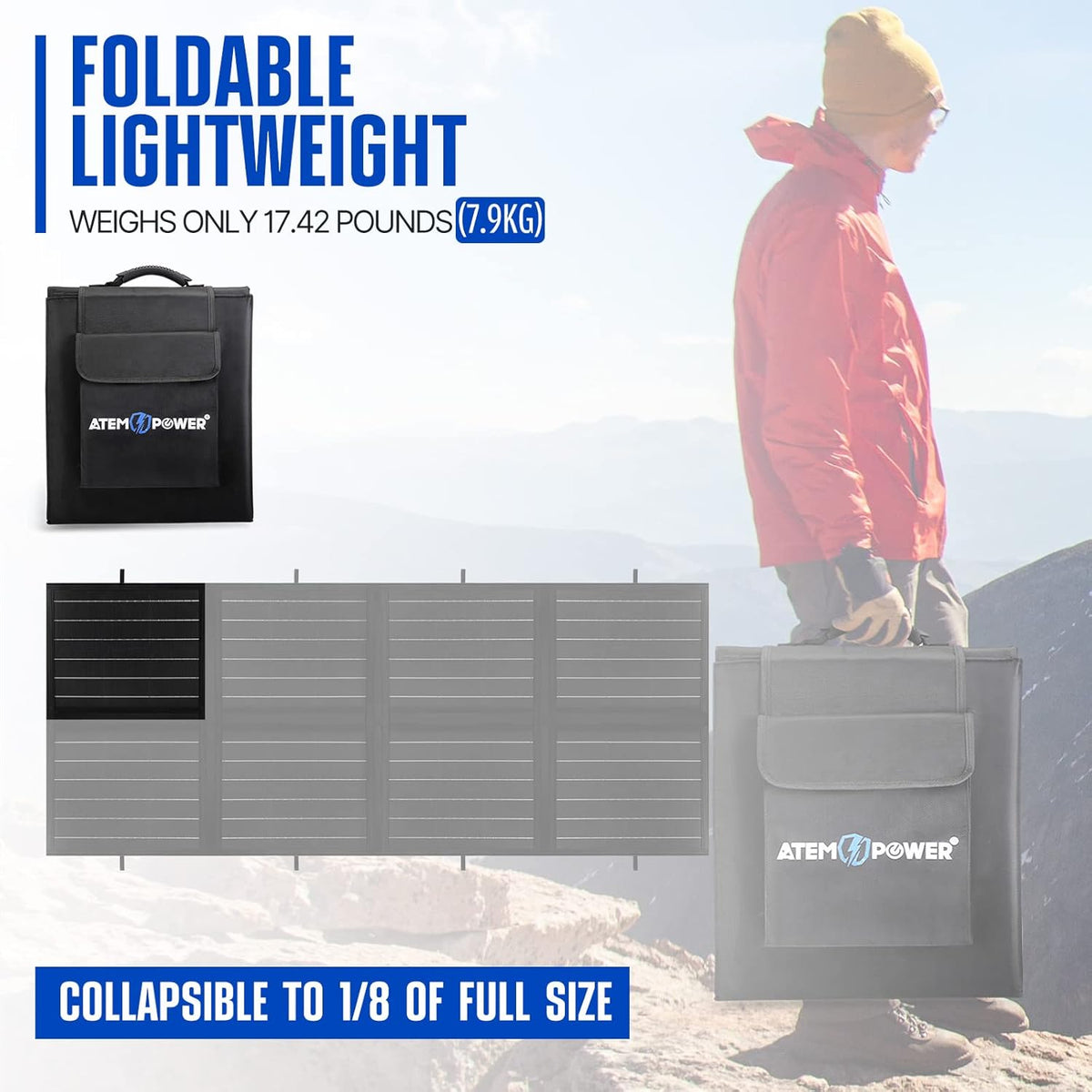 200W Portable Foldable Monocrystalline Solar Panel with 20A MPPT Charger Controller K6420