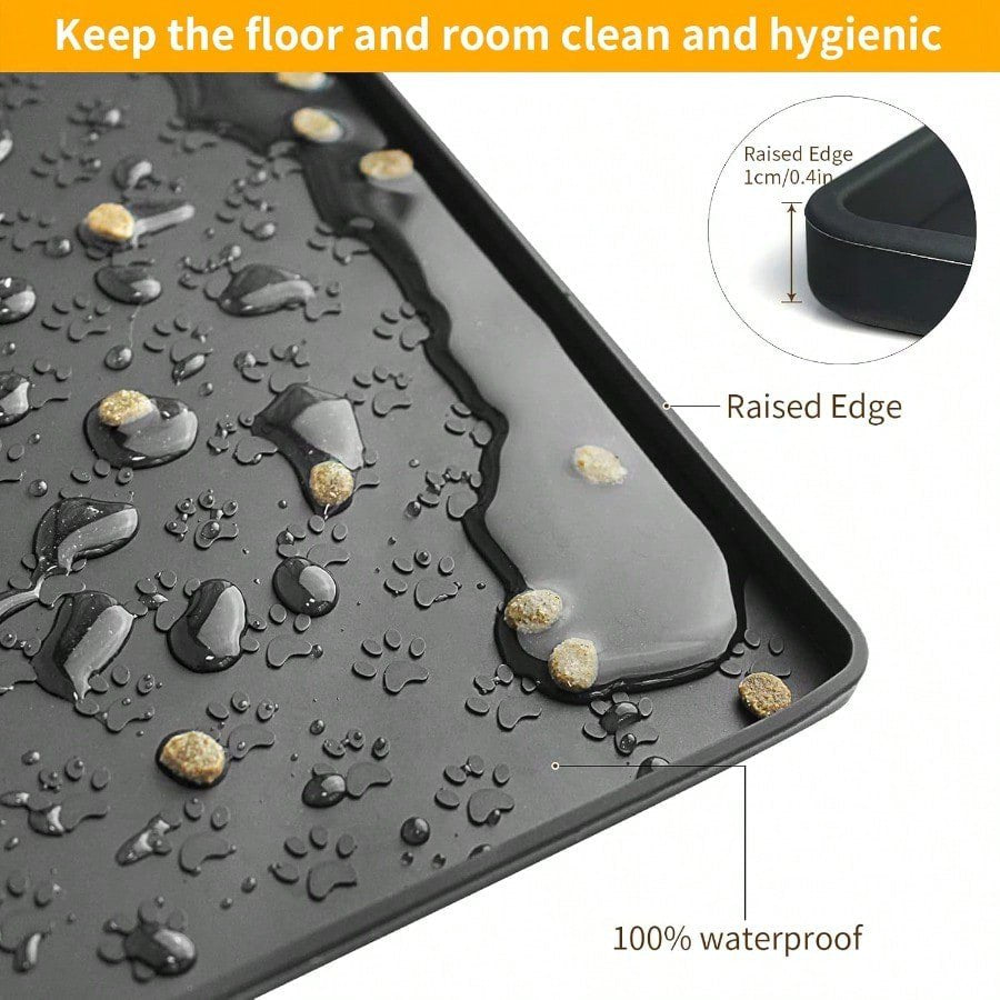 Black 31.5 23.6 Silicone Pet Placemat I9675