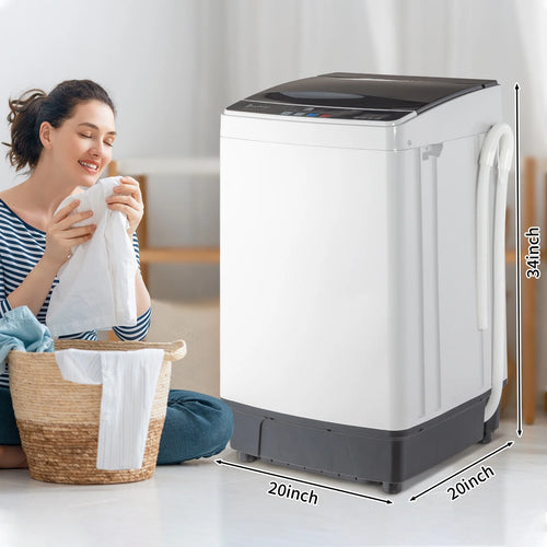 17.6 Lbs Capacity Top Load Portable Washing Machine with LED Display U582561