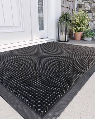 Heavy Duty Non-Slip Rubber Entry Mat, 24x36, Black U926848
