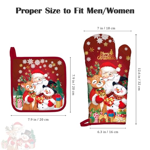 100% Cotton 4Pcs Oven Mitts and Pot Holders Set Y5596
