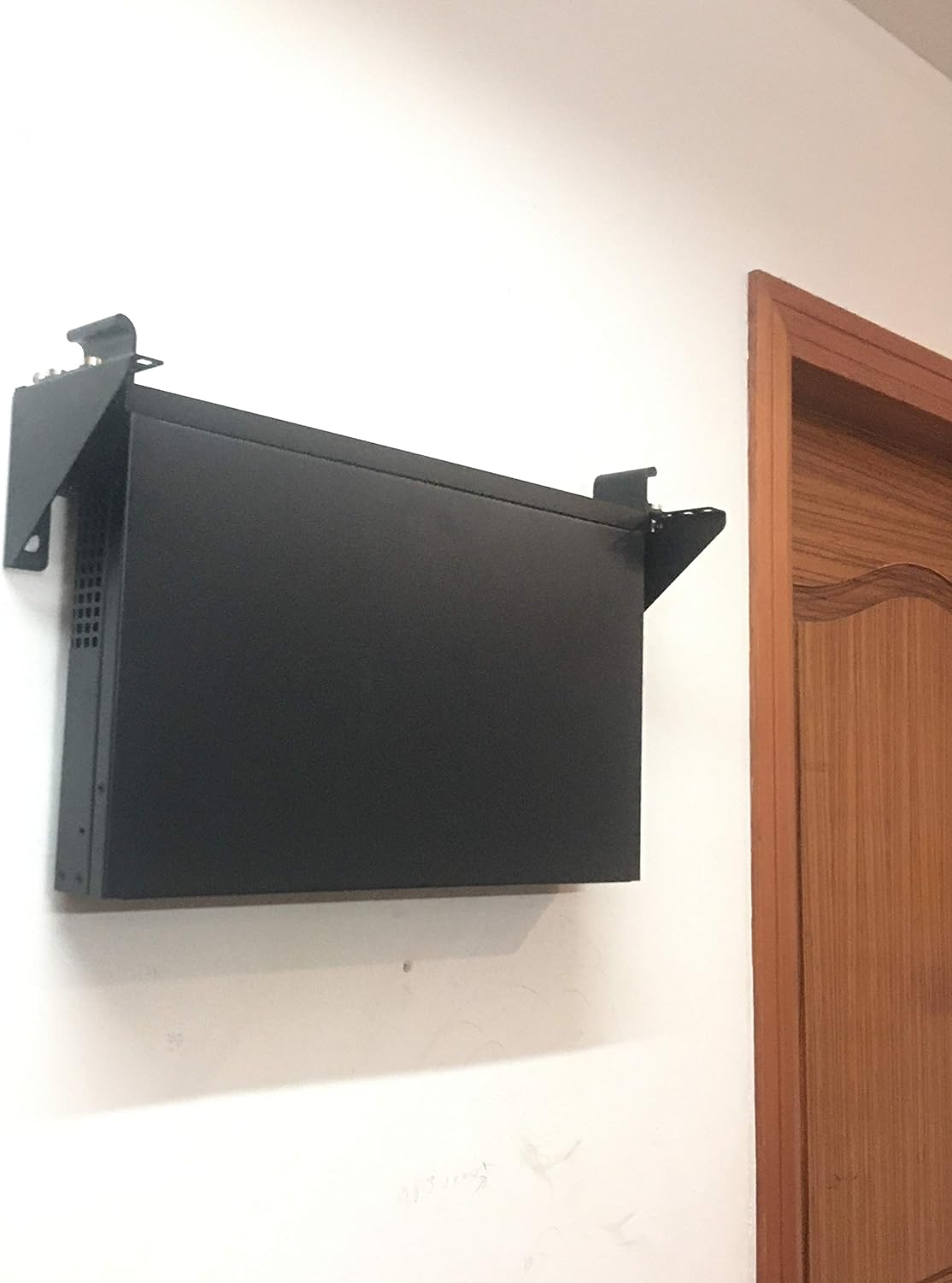 2 Pack 1U Foldable 19 Inches Cold Rolled Steel Vertical Wall Mount Rack Including Hardware F4196