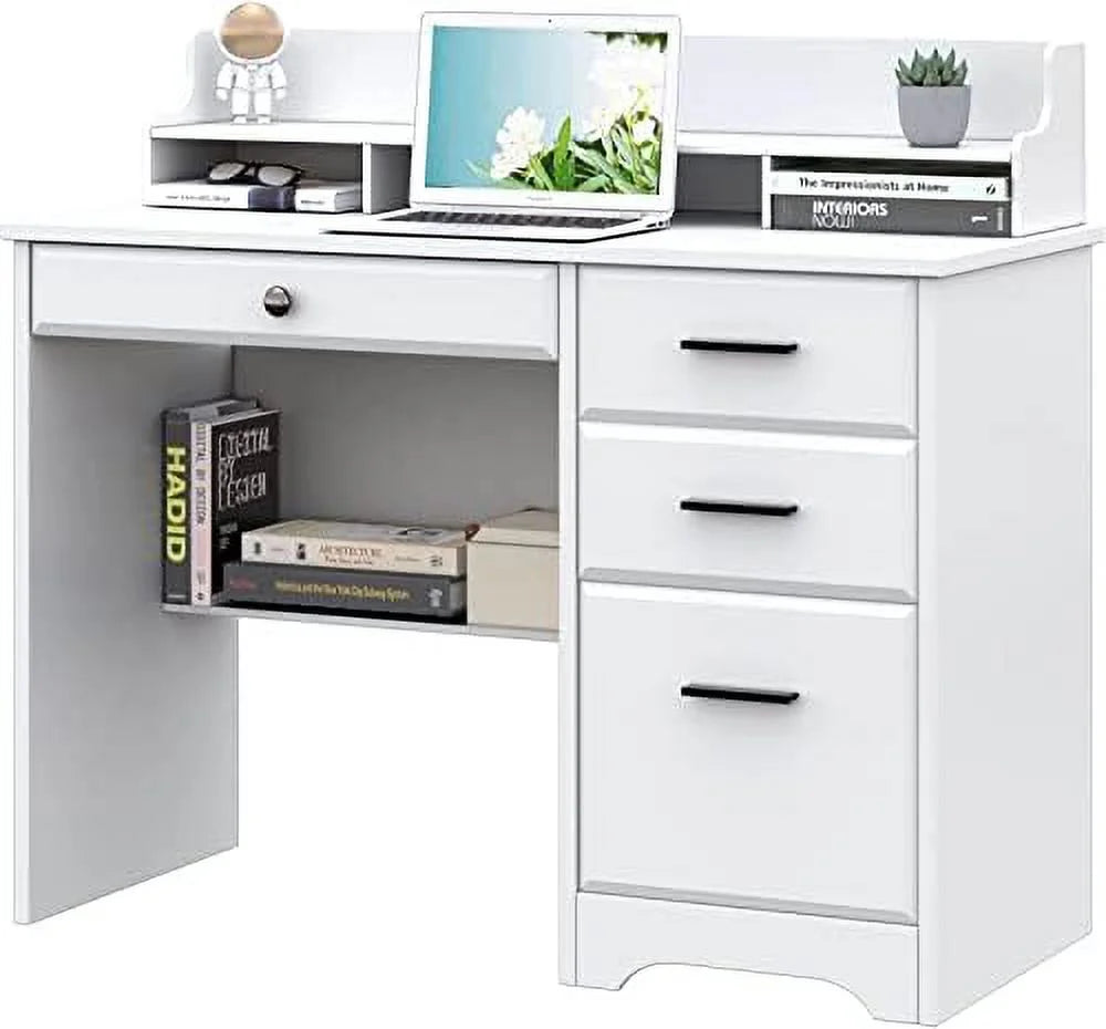 Computer Desk with Drawers and Hutch Wood Desk Q519551