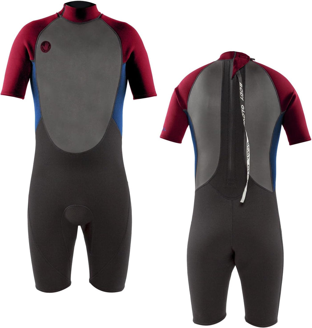 Red Youth Back Zip Short Sleeve Spring Suit Wet Suit M525