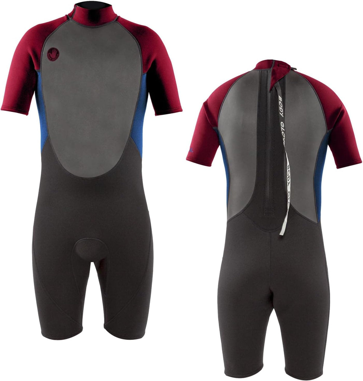 Red Youth Back Zip Short Sleeve Spring Suit Wet Suit M525
