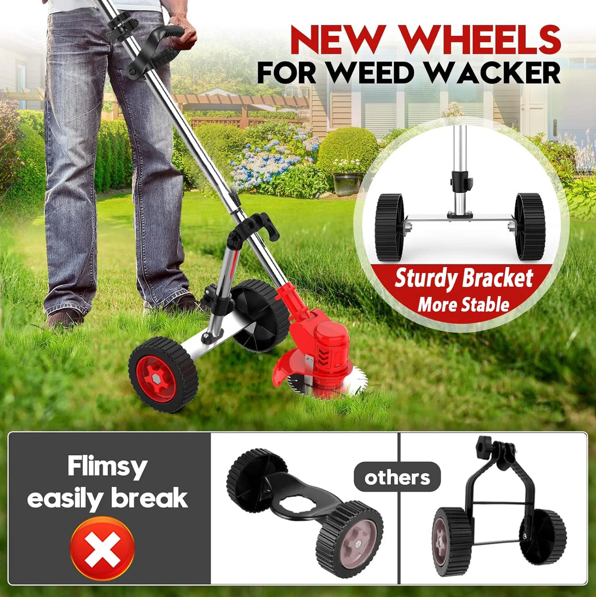Cordless Electric Grass Trimmer & Edger 6 inch 3-in-1 R8340