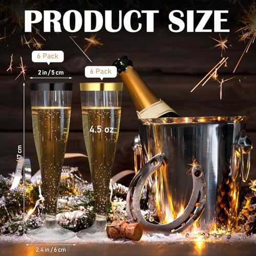 36 Pcs Clear Plastic Champagne Flutes 4.5 oz Disposable D690082