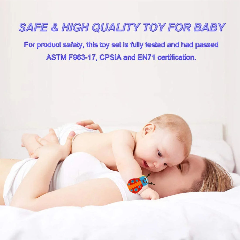 6 Pcs Baby Wrist Rattle & Foot Finder Socks Soft Plush Animal Doll I85260